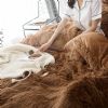 mink velvet bedding set lambs wool fleece flat sheet duvet cover